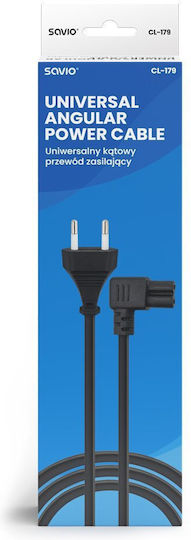 Savio Euro - IEC C7 Netzkabel 5m Schwarzes