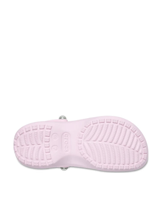 Crocs Classic Platform Pearl Γυναικεία Σαμπό Ροζ