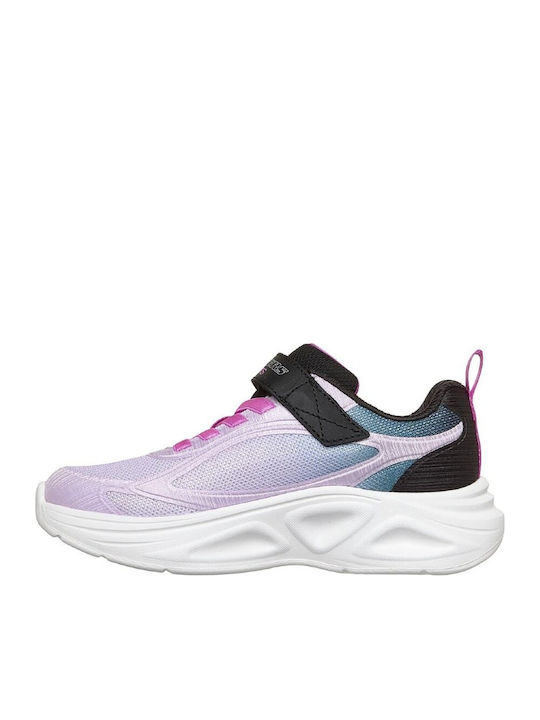 Kids Sneakers with Hoop & Loop Closure and Lights Black