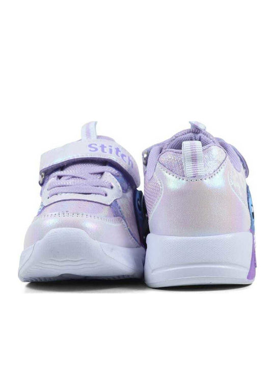 Stitch Kids Sneakers Anatomic with Hoop & Loop Closure & with Lights Lilac