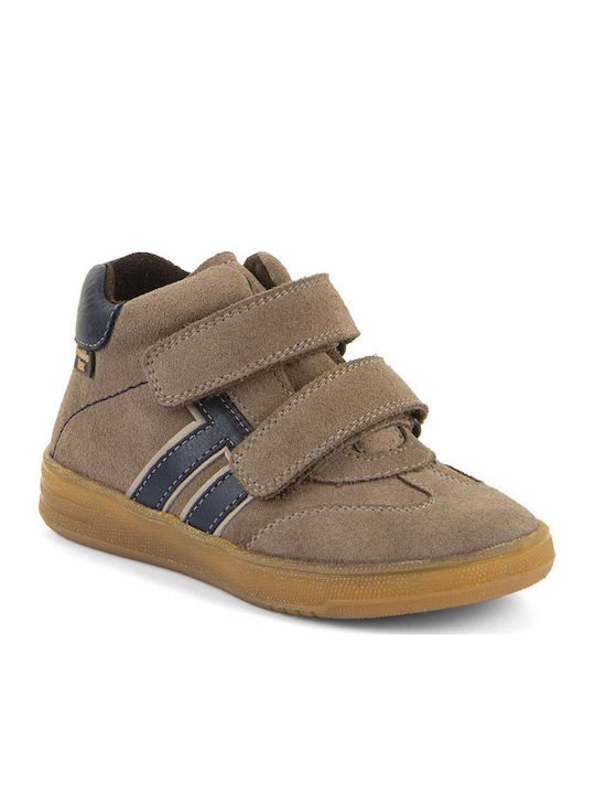 Kids Sneakers High Anatomic With Hoop & Loop Closure Beige