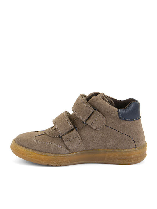 Kids Sneakers High Anatomic With Hoop & Loop Closure Beige