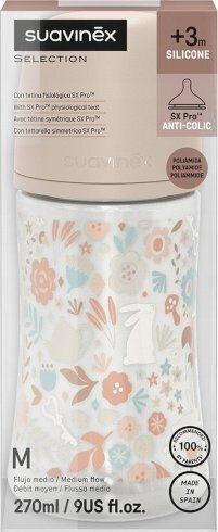 Suavinex Plastic Baby Bottle Anti-colic with Silicone Teat for 0+ Months Pink 270ml