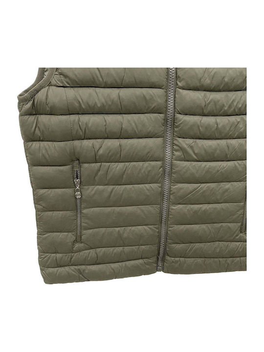 Ärmelloses Puffer Jacke Khaki