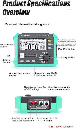 Proskit Digital Multimeter with AC / DC Measurement MT-4103