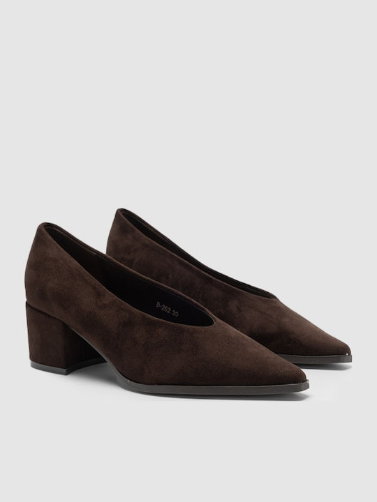 Suede Γόβες Καφέ