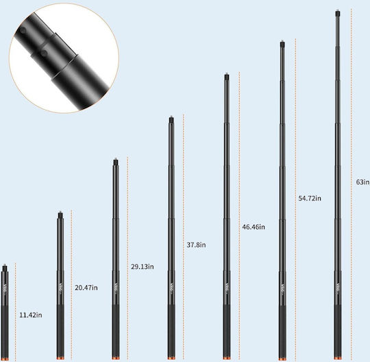 Băț pentru selfie Vrig Băț pentru selfie Monopod 160 cm Invizibil 1/4" + GoPro Vrig Tp-36 Sku A0308