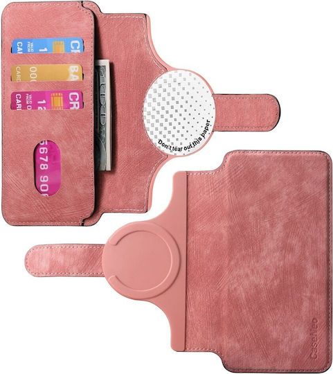 Caseneo MW-03S Magnetic Detachable Wallet Case Smartphones 6.7 Inches Pink Universal Book Cover