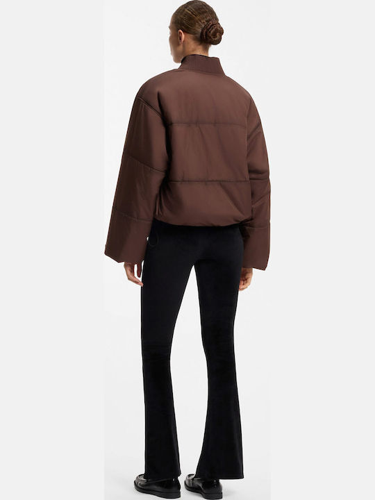 Дамско Puffer яке за зима Brown