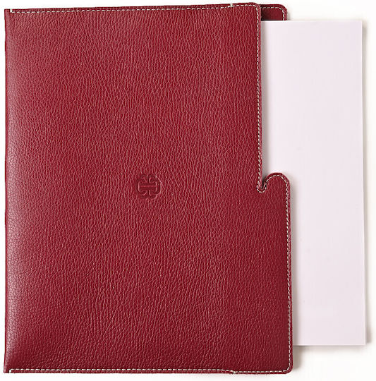 Leder-Mappe A4 Burgundisch Echtes Leder 26x34 15brd00 1500-09