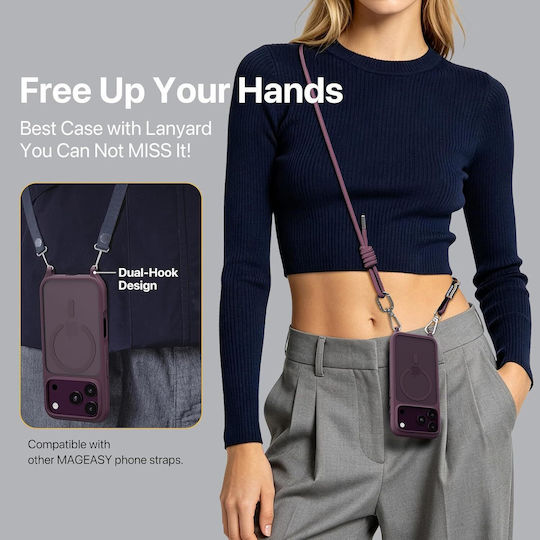 Husă Mageasy Roam M Curea Pentru Gât Compatibil Cu Magsafe Slate Iphone 18 Pro Max/17 Pro Max