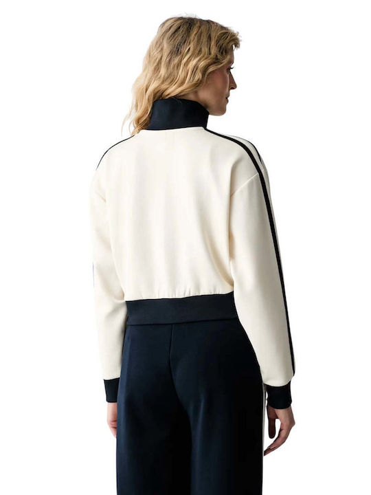 Damen Strickjacke mit Reissverschluss Cremweiß