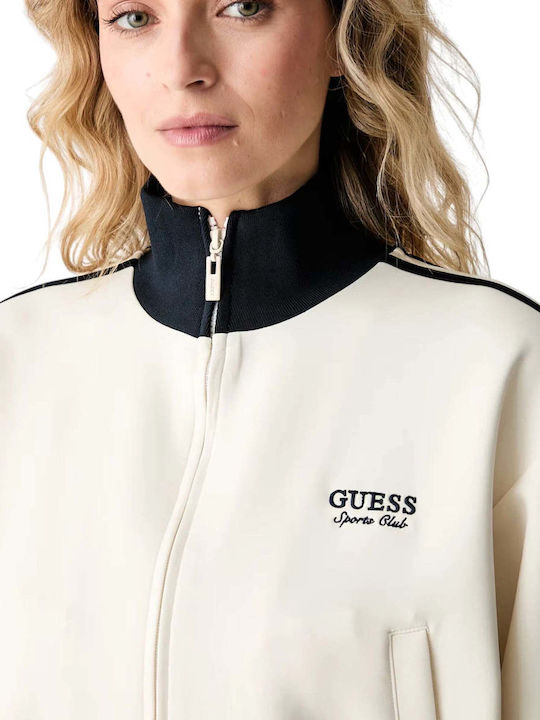 Damen Strickjacke mit Reissverschluss Cremweiß
