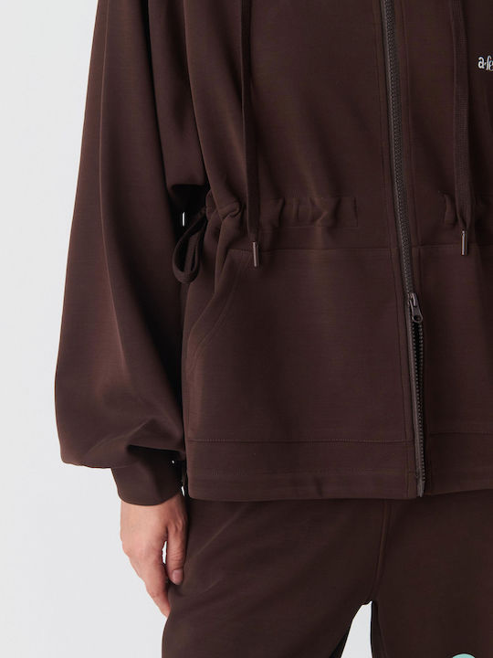 Attrattivo Damen Sportliche Strickjacke Braun