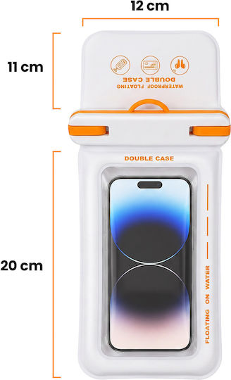 Avizar Ipx8 Waterproof Floating Case Smartphones Up To 7.5 Inches White