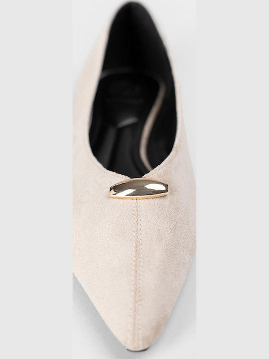 Super Mode Wildleder Damen Ballerinas Spitz zulaufend Braun