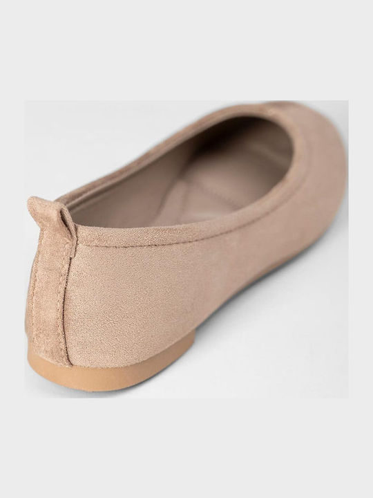 Super Mode Wildleder Damen Ballerinas Spitz zulaufend Braun