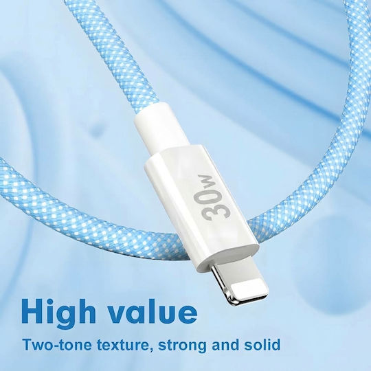 Leewello Lw-218 USB-C to Lightning Cable 30W Blue 1m (783208)