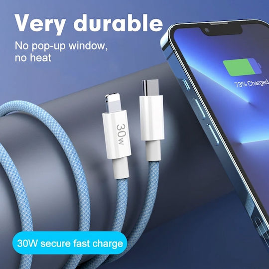 Leewello Lw-218 USB-C to Lightning Cable 30W Blue 1m (783208)