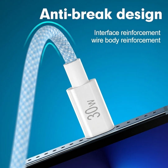 Leewello Lw-218 USB-C to Lightning Cable 30W Blue 1m (783208)