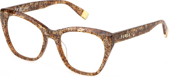 Furla Women's Acetate Beige Prescription Eyeglass Frame VFU825 0V83