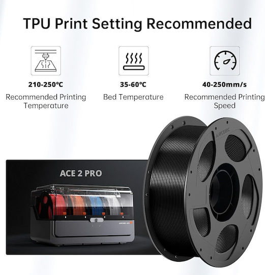 Anycubic TPU 3D Printer Filament Μαύρο 1kg