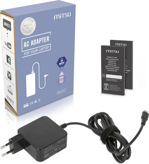 Mitsu 45W USB Type-C USB-C Захранване Черно