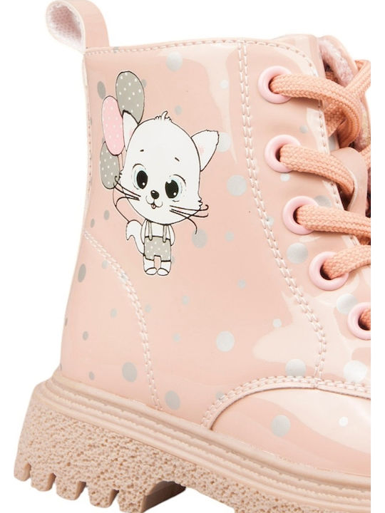 Kinderstiefel aus Lackleder Rosa