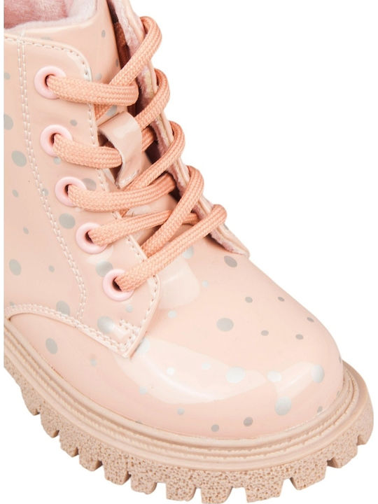 Kinderstiefel aus Lackleder Rosa