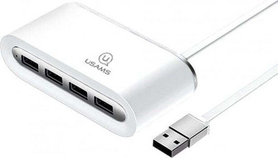 Usams SJ238 USB 2.0 Hub 4 Anschlüsse mit USB-A Verbindung Weiß