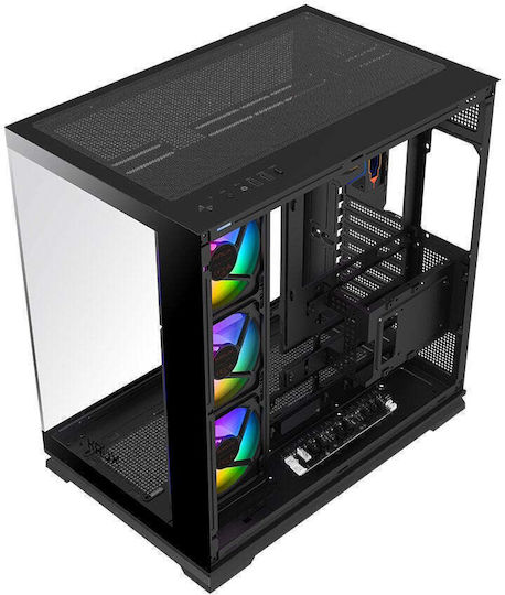 Krux Atron Gaming Midi Tower Computer Case with Side Window and ARGB Lighting Black
