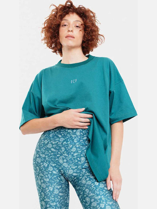 Lynn Everyday Women's Cropped Leggings High Waist Petrol