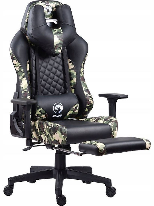Marvo CH-134 Artificial Leather Gaming Chair with Adjustable Arms Black