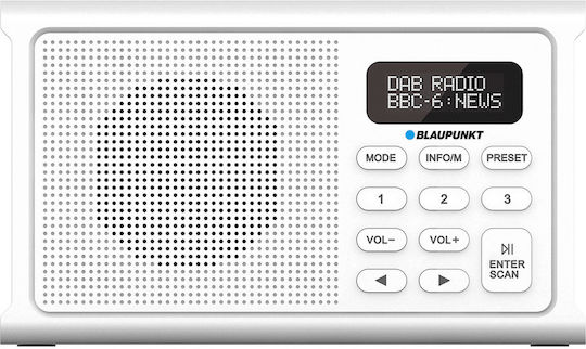 Blaupunkt DR3WH Portable Rechargeable Radio DAB+ with Bluetooth and USB White