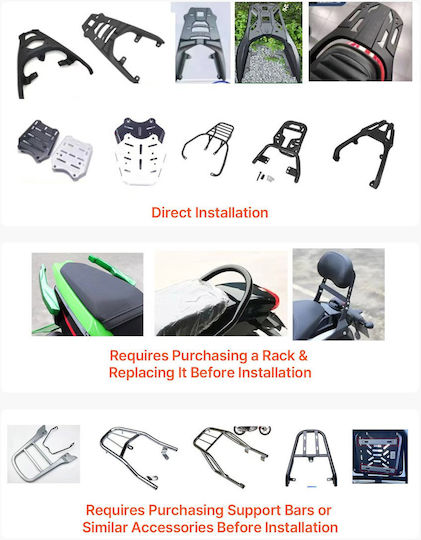Vevor Motorrad-Topcase Aluminium 55lt Silber