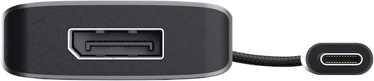 Trust 7 IN 1 USB-A / USB-C Докинг станция с HDMI 4K PD Ethernet и свързване 2 монитора Сребрист