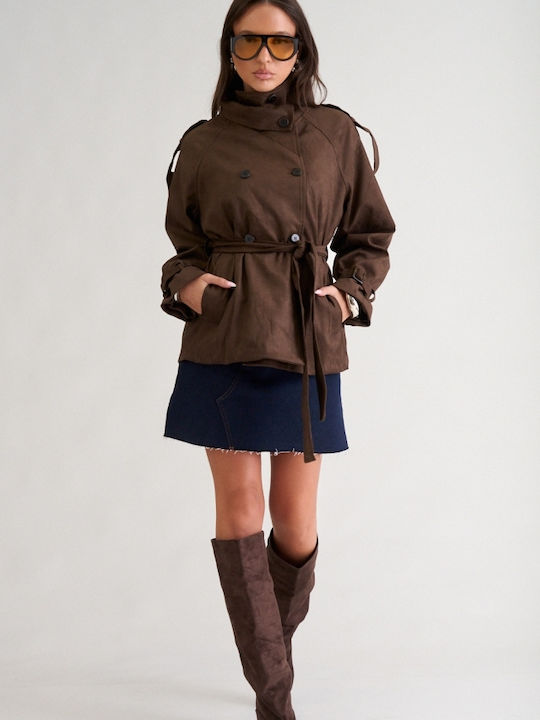 Women's Dark Brown Gabardine