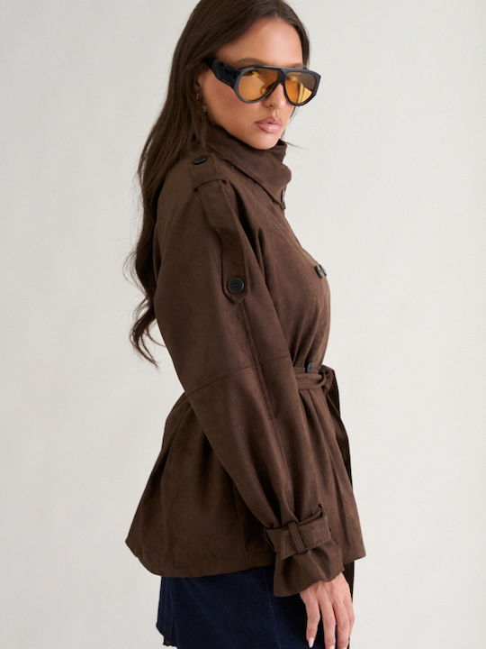 Women's Dark Brown Gabardine