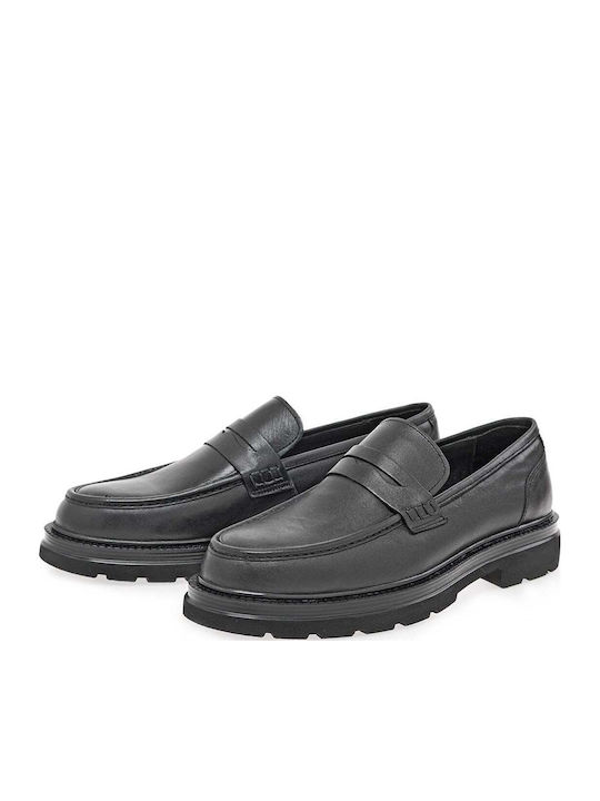 Leather Men's Loafers in Black Colour