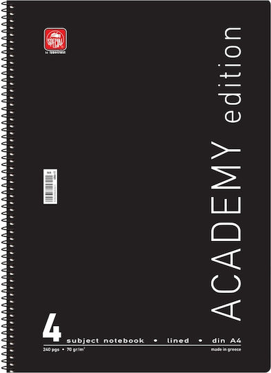 Typotrust Спирал Тетрадка На райета A4 120 Листа 4 Теми Academy 1бр (Различни цветове)