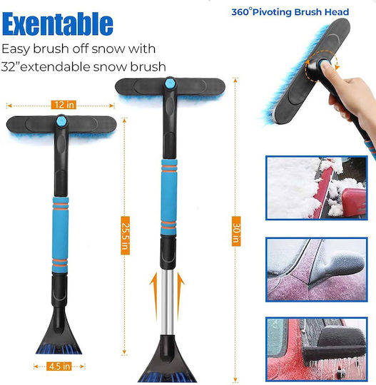 Techsuit Car Ice Scraper Abs Polypropylene Aluminum Pvc 64-80cm Blue