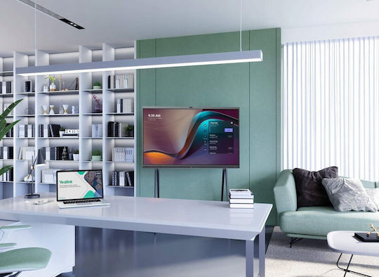Yealink Meetingboard Pro Конферентна Система 65" 165.1см LCD 4K/UHD Сензорен Дисплей Вградена Тройна Камера 16 MEMS Микрофона Сертифицирана За Microsoft Teams Zoom HDMI USB LAN