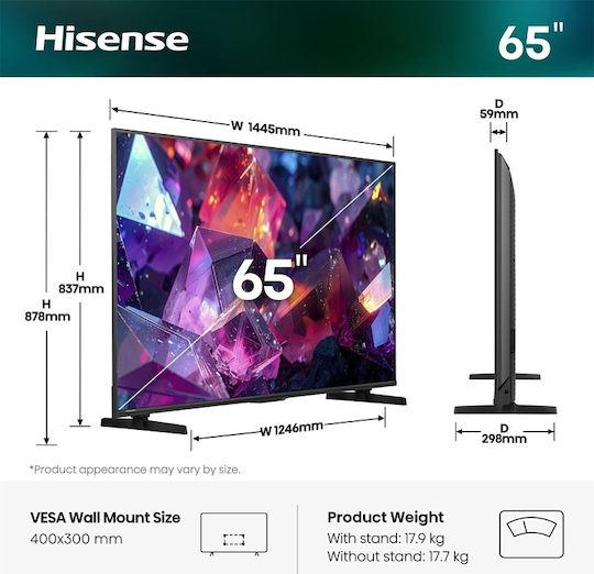 Hisense Fernseher 65" 4K Ultra HD QLED E7S PRO HDR (2026) 65E7S PRO