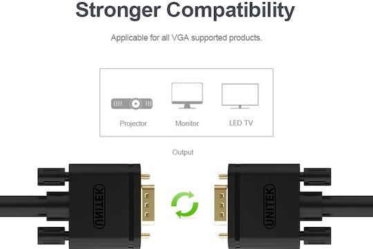 Unitek VGA male to VGA male Black 3m Cable (Y-C504G)