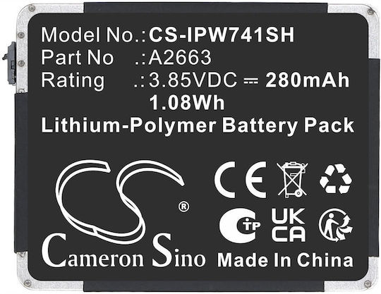 Тип Батерия Cameron Sino A2663 Apple Watch Series S7 41 мм A2473 A2475 A2476 Cs-ipw741sh Sb11851