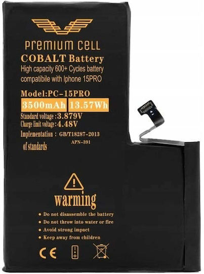 Premium Handy-Akku für iPhone 15 Pro Diagnostisch 3500mAh 600+ Zyklen Kobalt