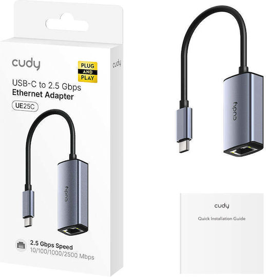 Cudy UE25C Αντάπτορας Δικτύου USB με Ενσύρματη Σύνδεση Ethernet