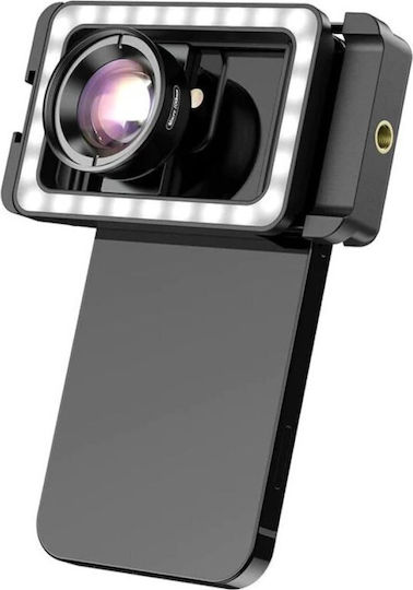 Apexel 100mm HD Макрообектив за Смартфони + 40 LED Светлина CRI 95+ APL-HB100FL23