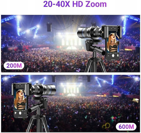 Apexel Телефото Zoom Оптичен Фокус Обектив 20-40x + Статив Apexel Смартфон Apl-20-40xjj029