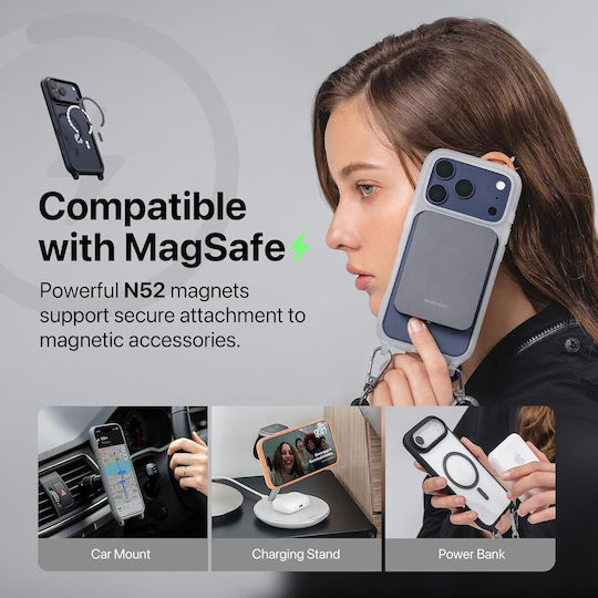 Калъф Mageasy Roam M Каишка За Врата Съвместим С Magsafe Nebula Iphone 18 Pro Max/17 Pro Max